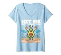 Femme Décroche-moi avec ton plus beau motif de volley-ball amusant en guac T-Shirt avec Col en V