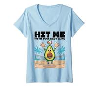 Femme Décroche-moi avec ton plus beau motif de volley-ball amusant en guac T-Shirt avec Col en V