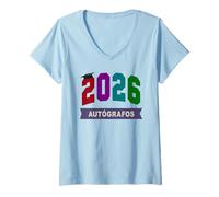Femme Dédicaces Mignons des étudiants espagnols dernier Jour d'école T-Shirt avec Col en V