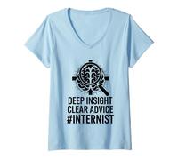 Femme Deep Insight Clear Advice Interniste en médecine interne T-Shirt avec Col en V