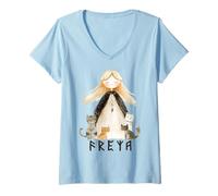 Femme Déesse de la mythologie Nordique Freya Viking Enfants garçons Filles T-Shirt avec Col en V