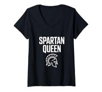 Femme Déesse guerrière féroce Reine Spartiate T-Shirt avec Col en V