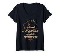 Femme Défenseur des droits des peuples autochtones Solidarity Land Back Justice T-Shirt avec Col en V