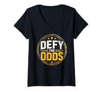 Femme Défier Les Chances construites différemment oser Commencer Le Courage T-Shirt avec Col en V