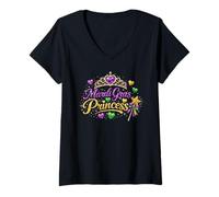 Femme Défilé de la Reine du Mardi Gras pour Filles T-Shirt avec Col en V
