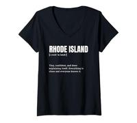 Femme Définition Amusante du Rhode Island T-Shirt avec Col en V
