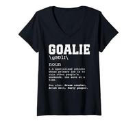Femme Définition Amusante d'un Gardien de But de Football : Ruin Weekends T-Shirt avec Col en V