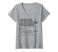 Femme Définition de l'emploi pour Enseignant en éducation spéciale personnalisée drôle T-Shirt avec Col en V
