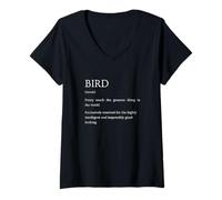 Femme Définition de l'oiseau - Explication drôle d'oiseau Sarcastique T-Shirt avec Col en V
