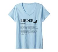 Femme Définition des Oiseaux - Observateur d'oiseaux Sauvages, Observation des Oiseaux T-Shirt avec Col en V