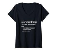 Femme Définition drôle des Agents d'assurance Courtier d'assurance T-Shirt avec Col en V