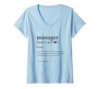 Femme Définition du gestionnaire Humour de Bureau de Leadership drôle T-Shirt avec Col en V