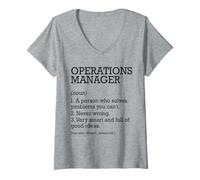 Femme Définition du poste de gestionnaire des opérations personnalisée drôle T-Shirt avec Col en V