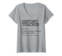 Femme Définition du Poste de Professeur d'histoire personnalisée drôle T-Shirt avec Col en V