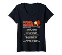 Femme Définition du travailleur Postal - Design Humour de première Classe T-Shirt avec Col en V