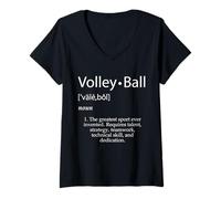 Femme Définition du Volley-Ball Meilleur Sport d'équipe Spike The Volleyball T-Shirt avec Col en V