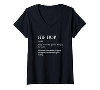 Femme Définition Hip Hop - Explication drôle de Rap Sarcastique T-Shirt avec Col en V
