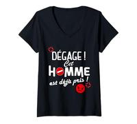Femme Dégage Cet Homme Est Déjà Pris- Saint-Valentin Homme T-Shirt avec Col en V