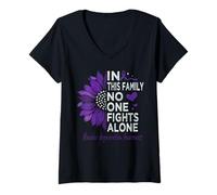 Femme Dégénérescence maculaire Sensibilisation Tournesol Dégénérescence maculaire T-Shirt avec Col en V