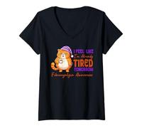 Femme Demain, J'Ai l'impression d'être déjà fatiguée. Sensibilisation à la fibrose T-Shirt avec Col en V