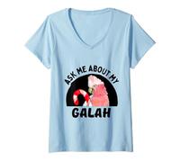 Femme Demandez-Moi Mon cacatoès Galah - Propriétaire de Perroquet T-Shirt avec Col en V