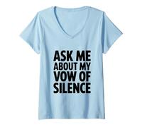 Femme Demandez-Moi Mon vœu de Silence T-Shirt avec Col en V