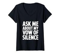 Femme Demandez-Moi Mon vœu de Silence T-Shirt avec Col en V