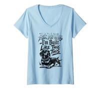 Femme Demandez-Moi Pourquoi Je suis construit comme ce Teckel de Rue T-Shirt avec Col en V