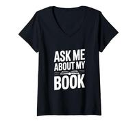 Femme Demandez-Moi sur Mon Livre T-Shirt avec Col en V