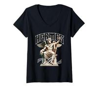 Femme Demigdieu Grec Hermès T-Shirt avec Col en V
