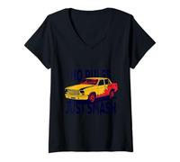 Femme Demolition Derby Démo Pilote Démo Derby T-Shirt avec Col en V