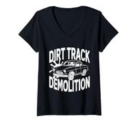 Femme Demolition Derby Démo Pilote Démo Derby T-Shirt avec Col en V