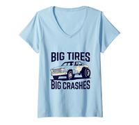 Femme Demolition Derby Démo Pilote Démo Derby T-Shirt avec Col en V