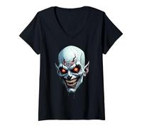 Femme Démon Effrayant d'une Autre Dimension T-Shirt avec Col en V