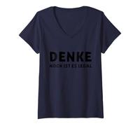 Femme DENKE Noch IST ES Legal T-Shirt avec Col en V