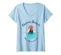 Femme Dennis Beach, Nouveau-Brunswick T-Shirt avec Col en V