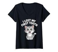 Femme Dent de bébé perdue J'ai perdu ma première dent T-Shirt avec Col en V