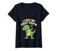 Femme Dent de bébé perdue J'ai perdu ma première dent T-Shirt avec Col en V