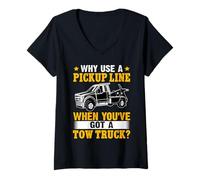 Femme Dépanneuse : Pourquoi Utiliser Une Ligne de ramassage ? T-Shirt avec Col en V