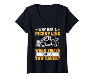 Femme Dépanneuse : Pourquoi Utiliser Une Ligne de ramassage ? T-Shirt avec Col en V