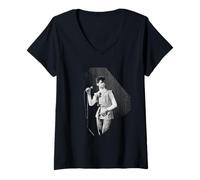 Femme Depeche Mode David Gahan Live 1981 par Virginia Turbett T-Shirt avec Col en V