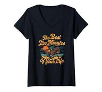 Femme Derby de course hippique The Best Two Minutes Of Your Life T-Shirt avec Col en V