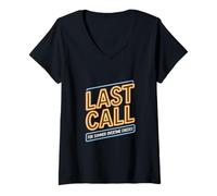 Femme Dernier appel pour les heures supplémentaires d'été Cheers Labor Day T-Shirt avec Col en V
