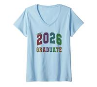Femme Dernier Jour Classe of 2026 Graduate Final Level Presque là T-Shirt avec Col en V