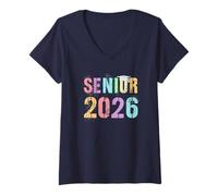 Femme Dernier Premier Jour Senior Class of 2026 Final Level Presque là T-Shirt avec Col en V