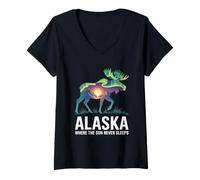 Femme Dernière frontière T-Shirt avec Col en V