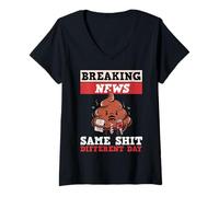 Femme Dernières Nouvelles: Même Merde Jour différent T-Shirt avec Col en V