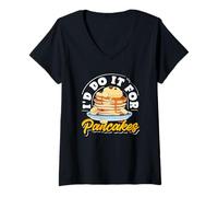 Femme Des crêpes que je ferais pour les amateurs de crêpes T-Shirt avec Col en V