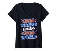 Femme des Femmes Fortes bâtissent des Mondes forts T-Shirt avec Col en V