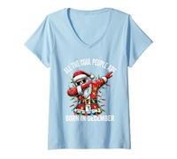 Femme des Gens Cool sont nés en décembre, Un Anniversaire de Noël chrétien T-Shirt avec Col en V
